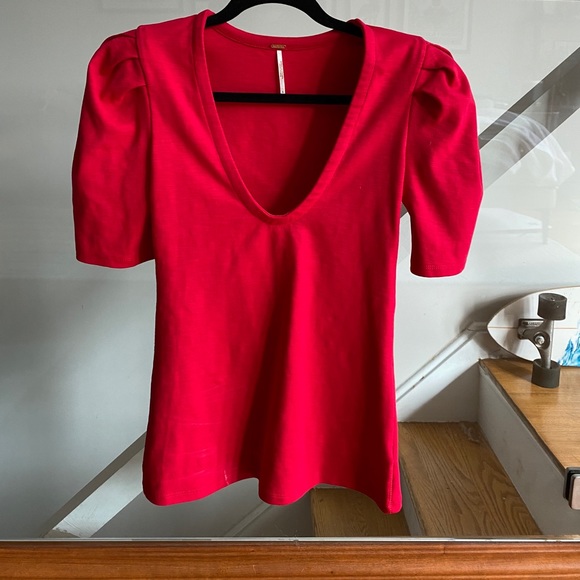 Free People Ellery Tee - Bright Red - Picture 3 of 5
